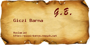 Giczi Barna névjegykártya