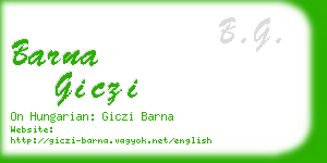 barna giczi business card